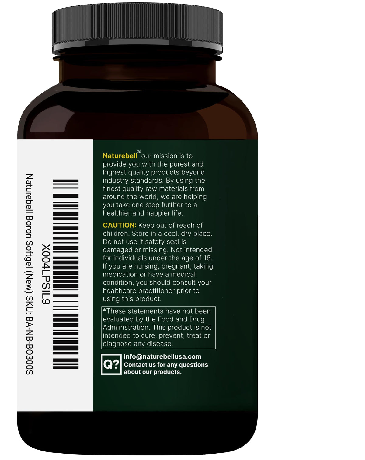 Complete 300 softgel bottle of NatureBell Boron complex