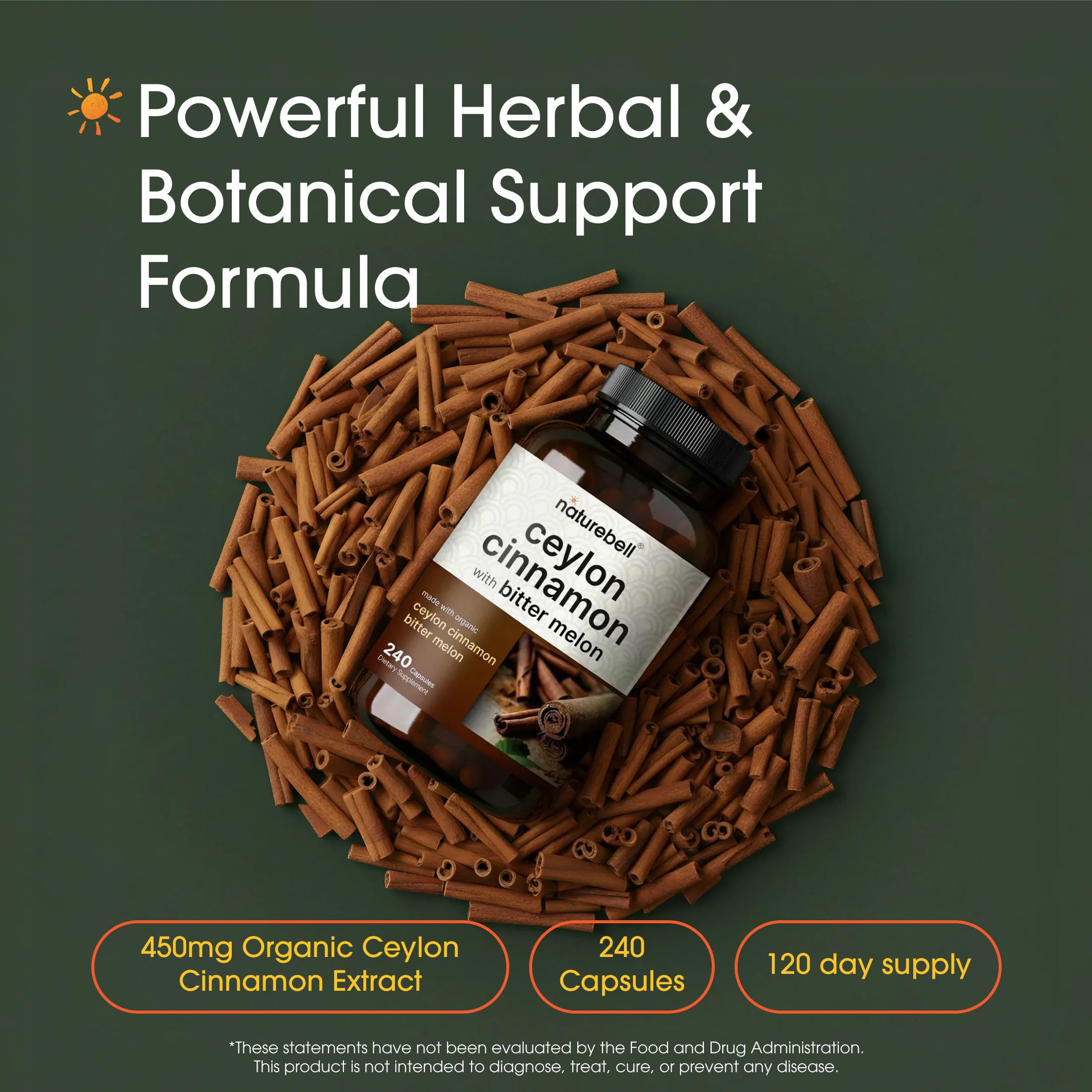 NatureBell herbal supplement bottle 240 capsules