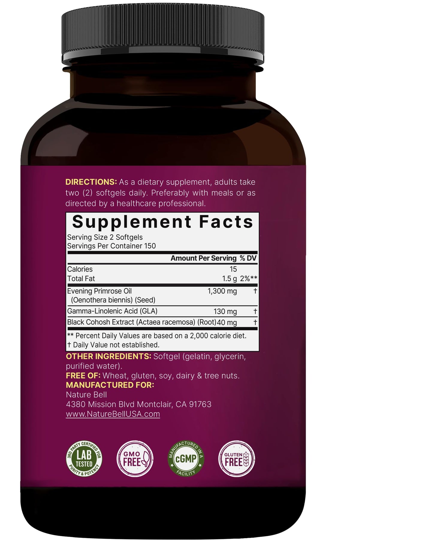 Natural evening primrose oil rich in active gamma linolenic acid