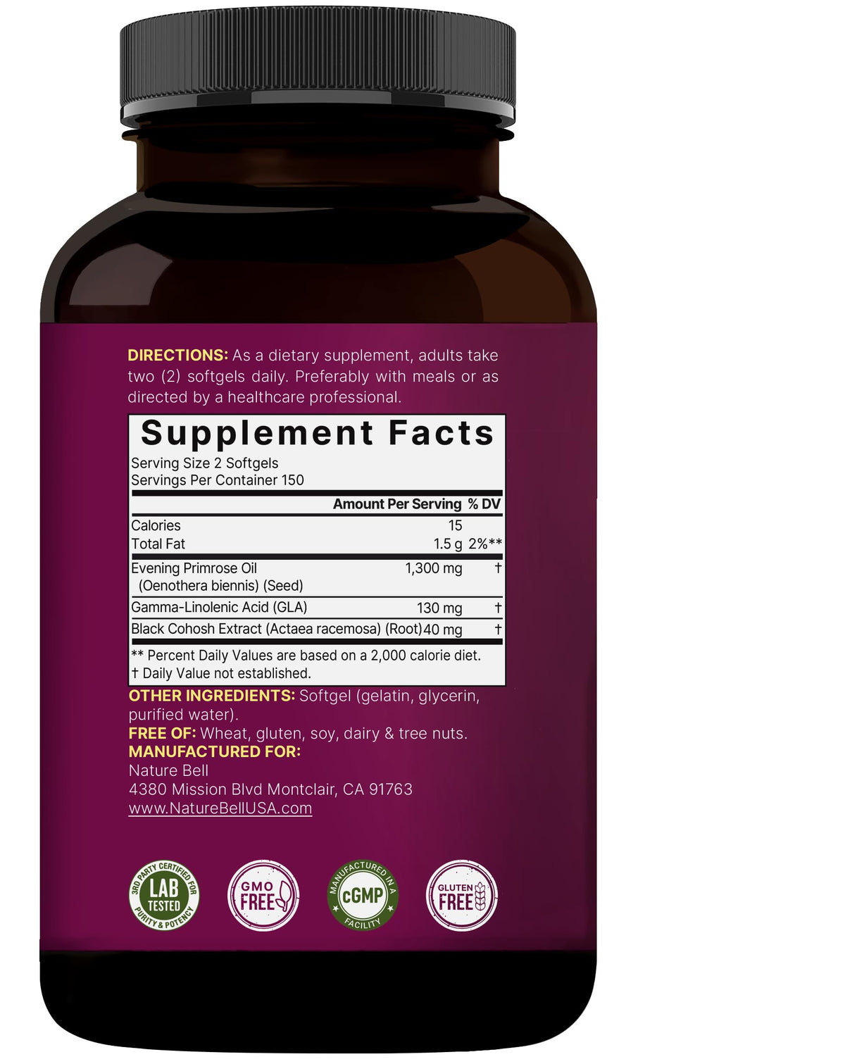 Natural evening primrose oil rich in active gamma linolenic acid