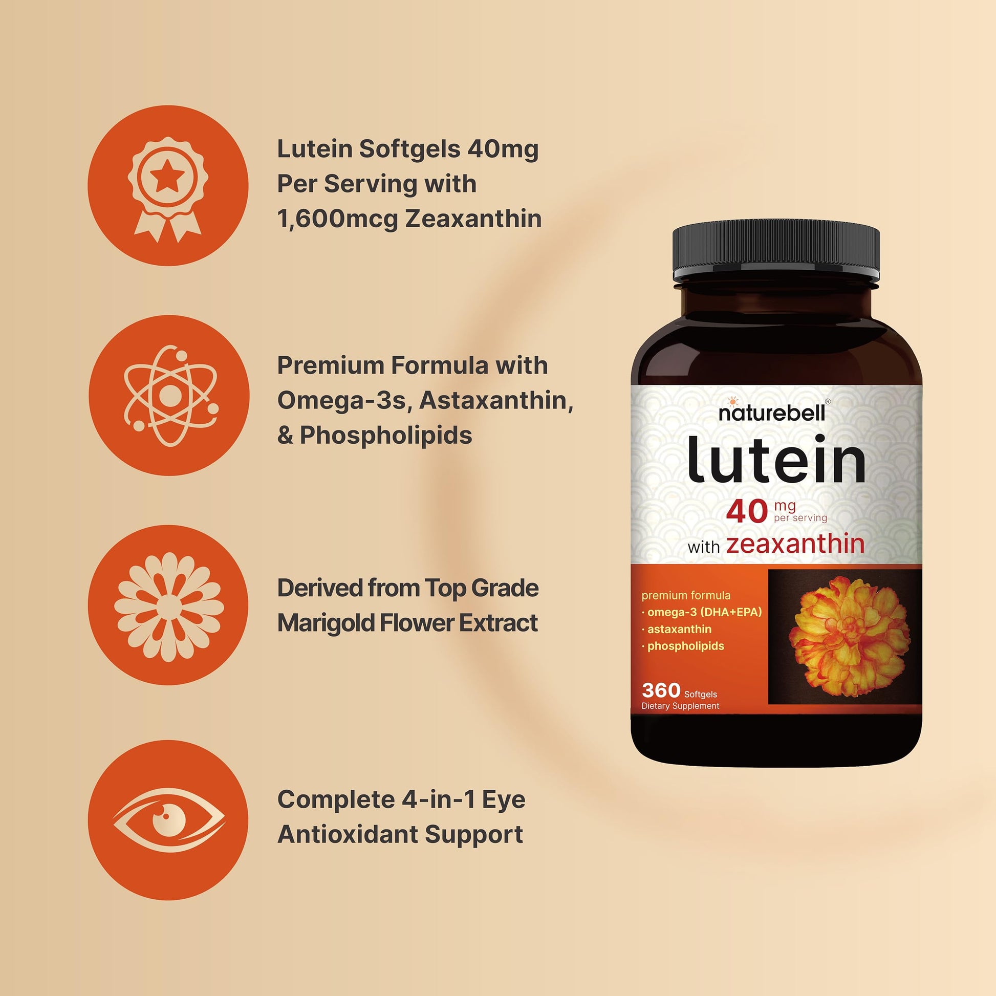 Premium marigold extract eye vitamins for screen time blue light protection