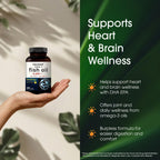 NatureBell Omega 3 fish oil rear label showing EPA and DHA breakdown