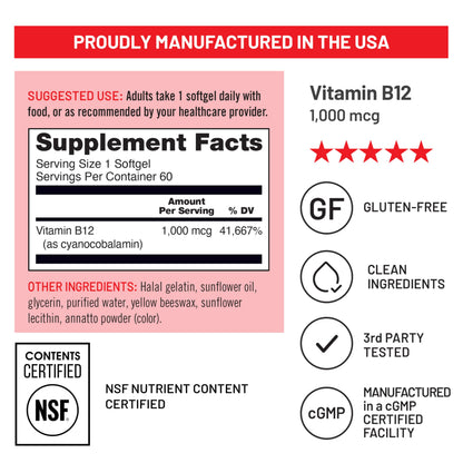 NatureWise Vitamin B12 label showing ingredient information