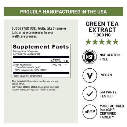 NatureWise Green Tea Extract 1000mg capsules health supplement packaging