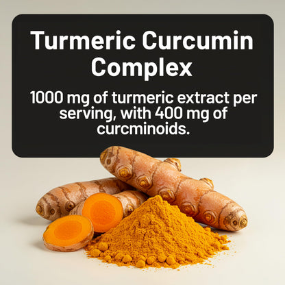 Side view of Naturewise Turmeric Curcumin vegan capsule bottle