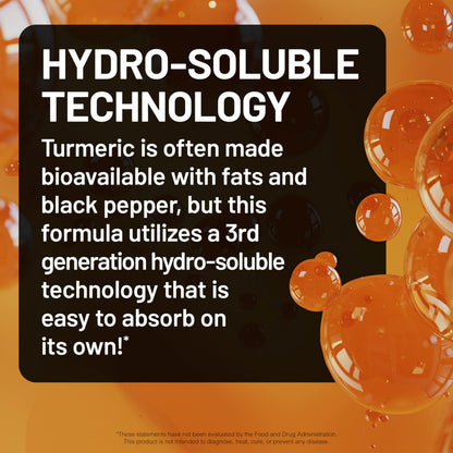 Naturewise Turmeric 1000mg bottle showing hydro-soluble technology label