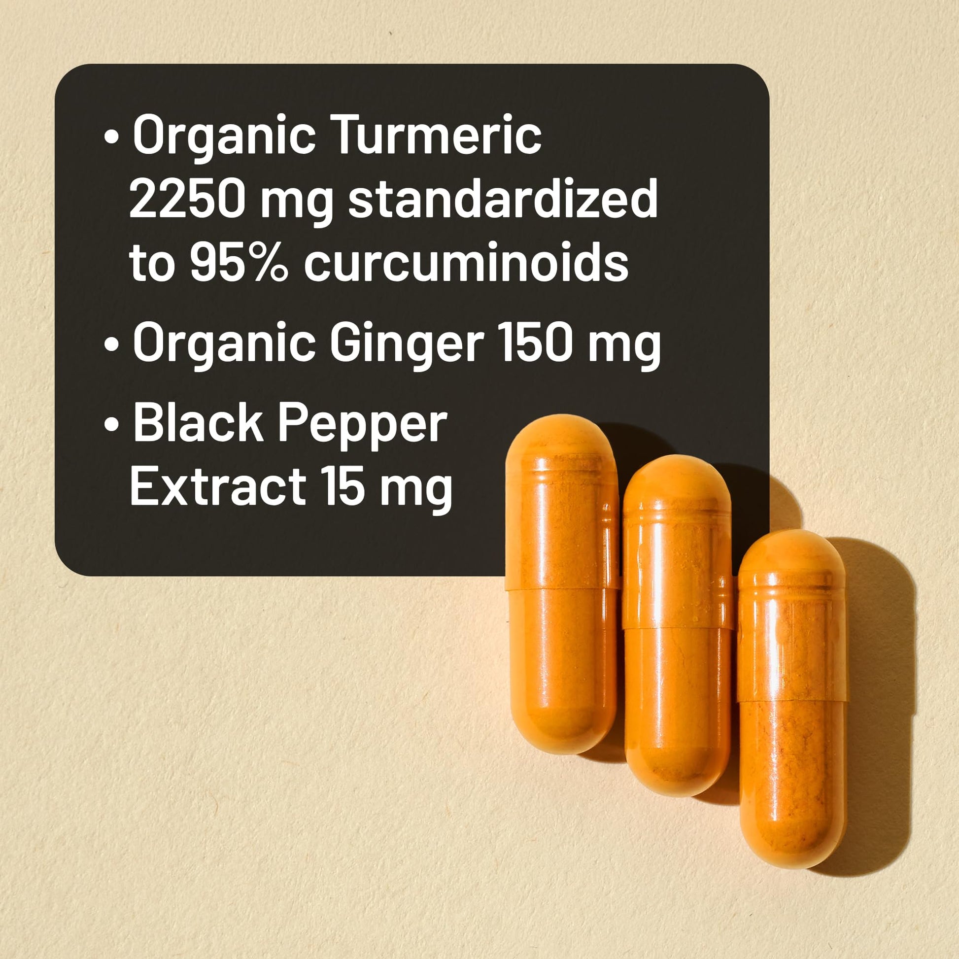 Side view of NatureWise Turmeric Curcumin bottle showing ingredients