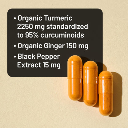 Side view of NatureWise Turmeric Curcumin bottle showing ingredients