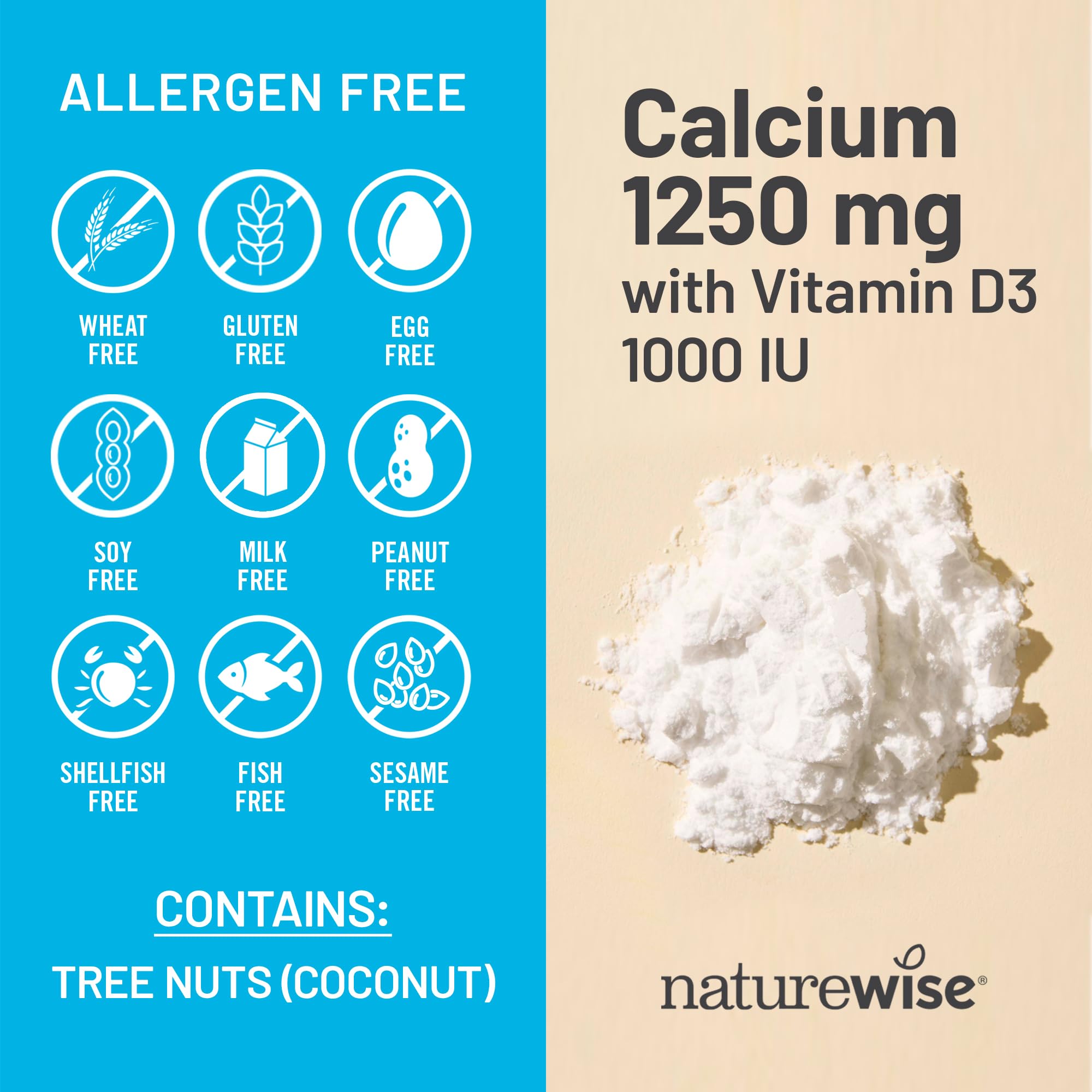 NatureWise non GMO gluten free bone density support supplement bottle highlighting halal gelatin certification