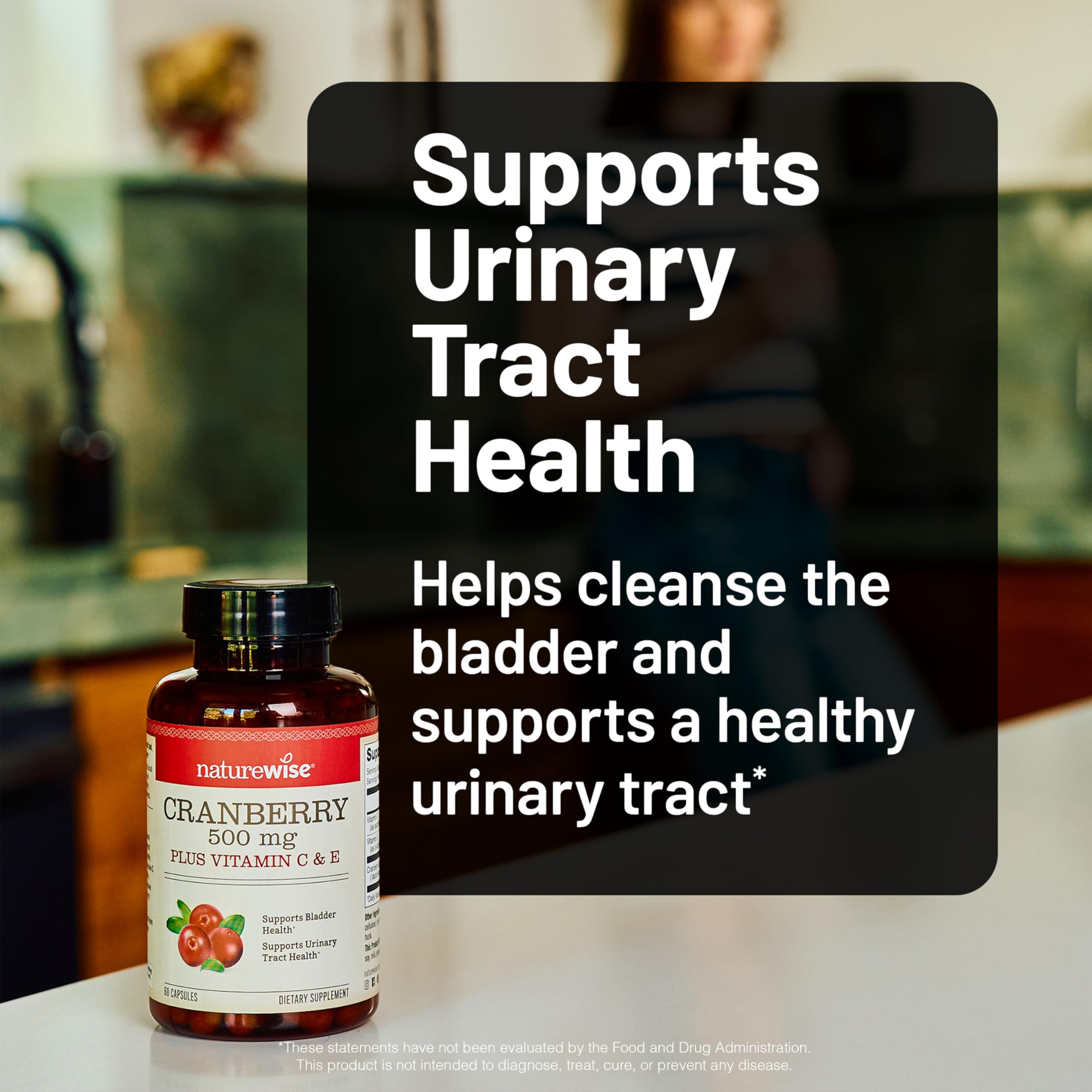 NatureWise Cranberry Fruit Extract supplement facts label