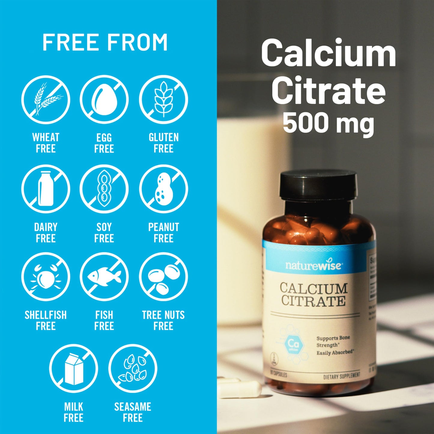 NatureWise Calcium Citrate bottle top cap
