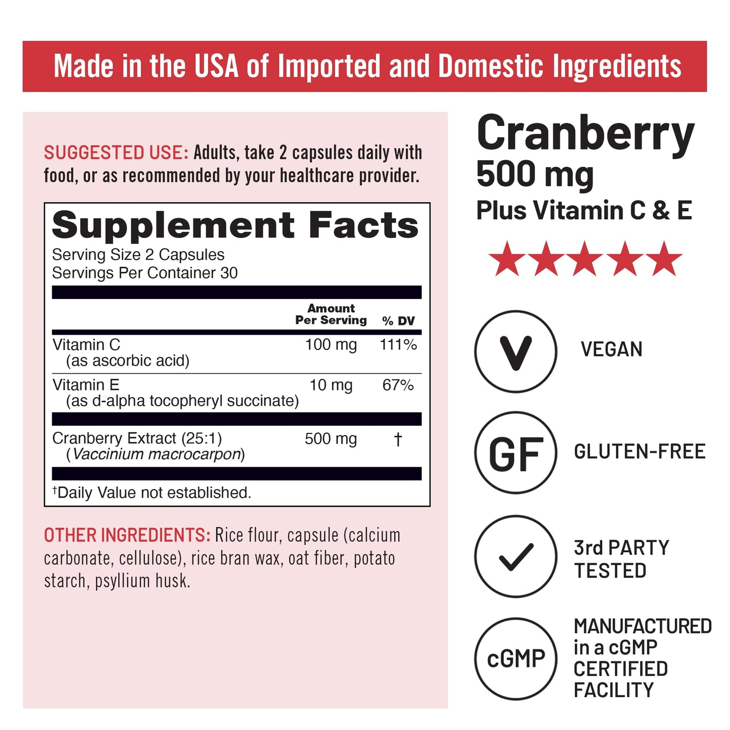 NatureWise Cranberry Fruit Extract antioxidant immune support