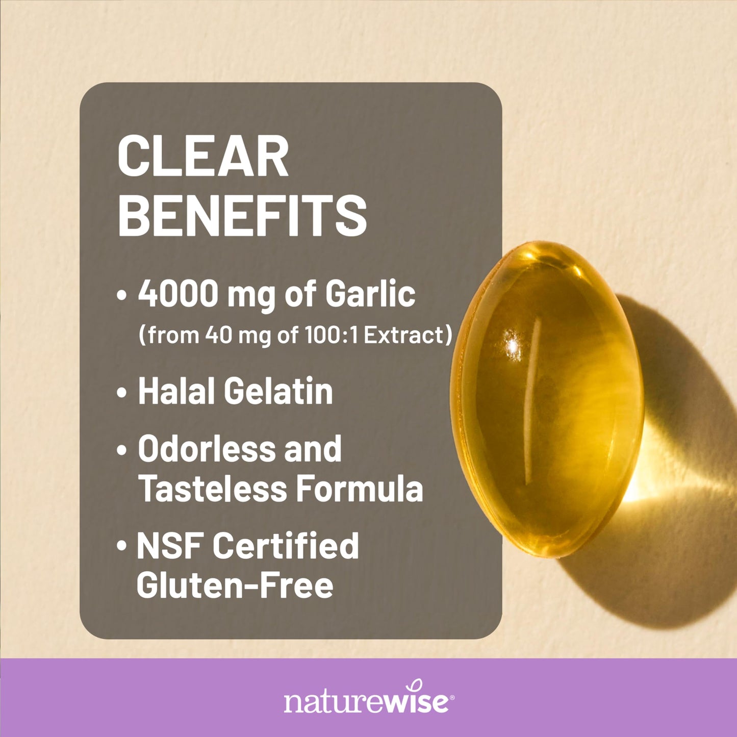 Premium odorless garlic pills with organic extra virgin olive oil ingredient facts