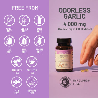 Gluten free and halal gelatin certified garlic extract softgels packaging close up