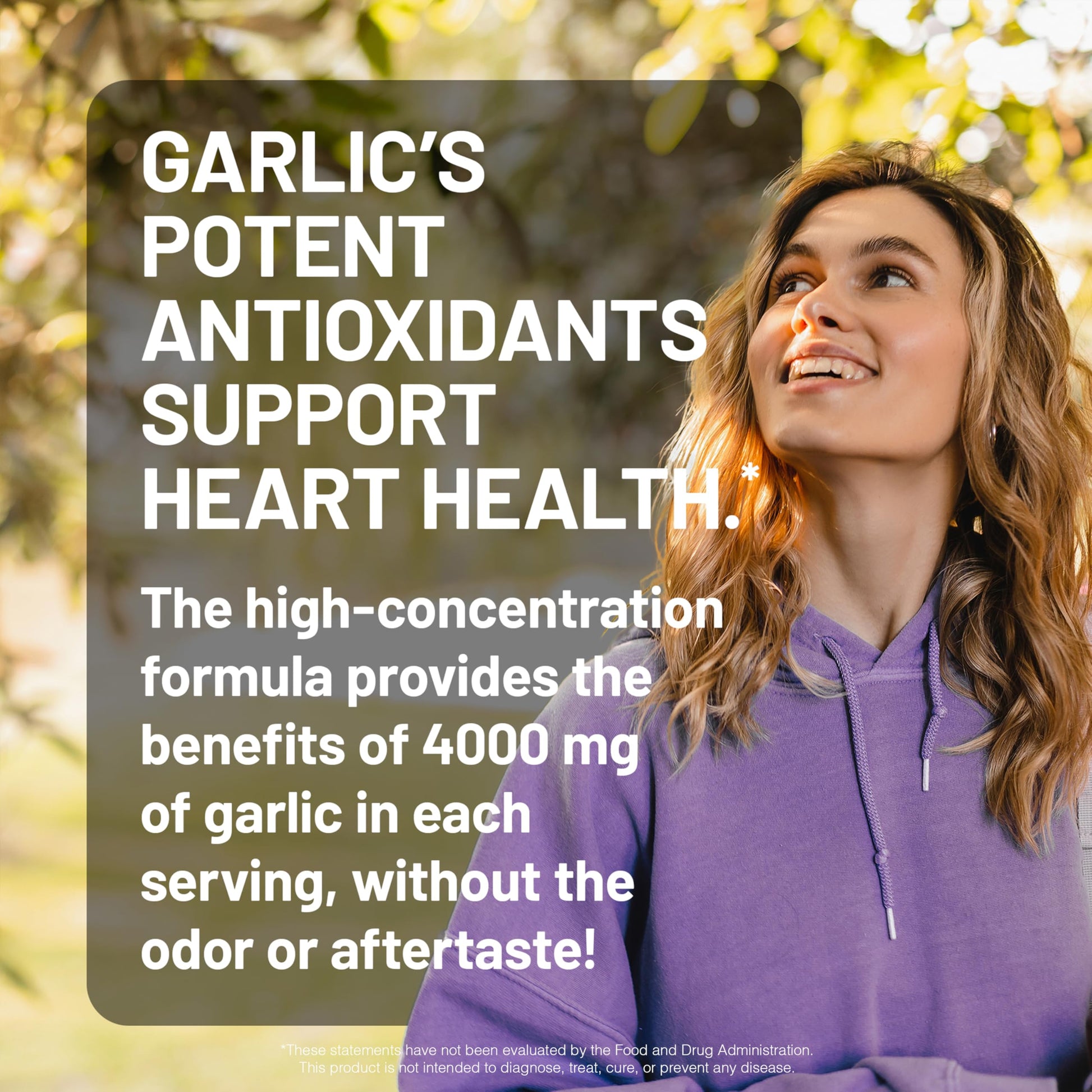 Odorless garlic softgels for cardiovascular health and antioxidant immune support