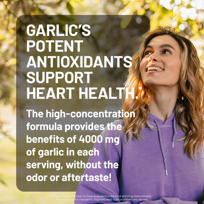 Odorless garlic softgels for cardiovascular health and antioxidant immune support