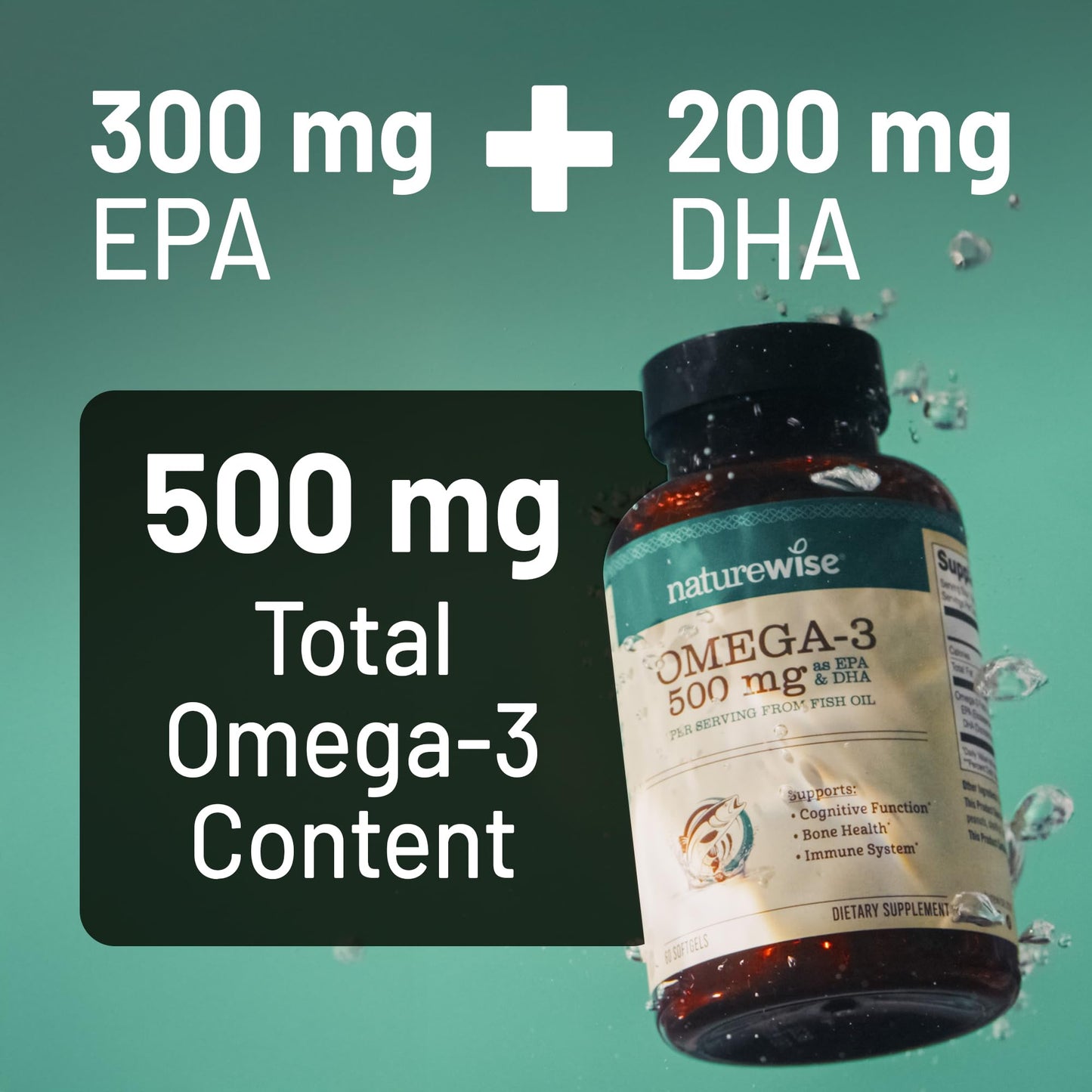 NatureWise 60 lemon flavored softgels for cognitive and bone support