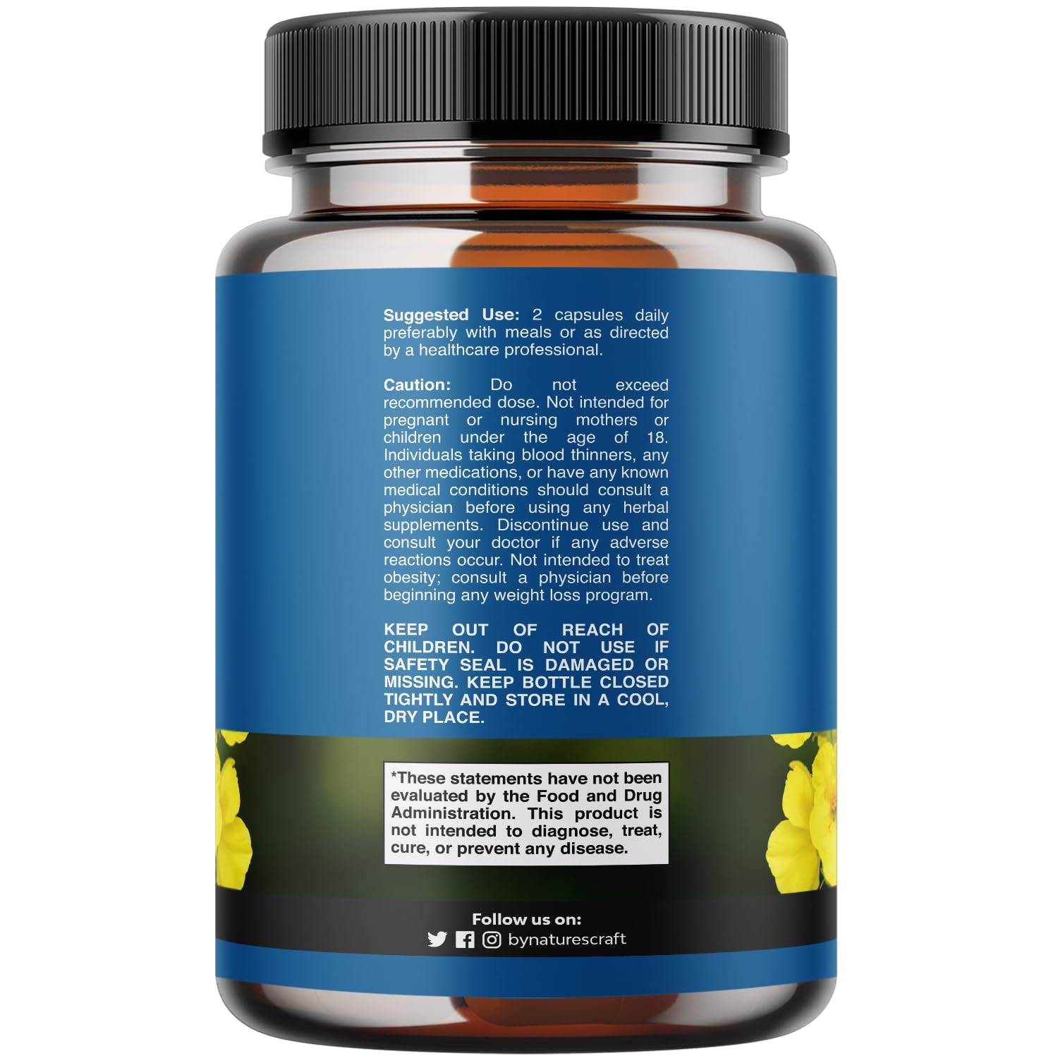 Natures Craft respiratory support supplement bottle label details