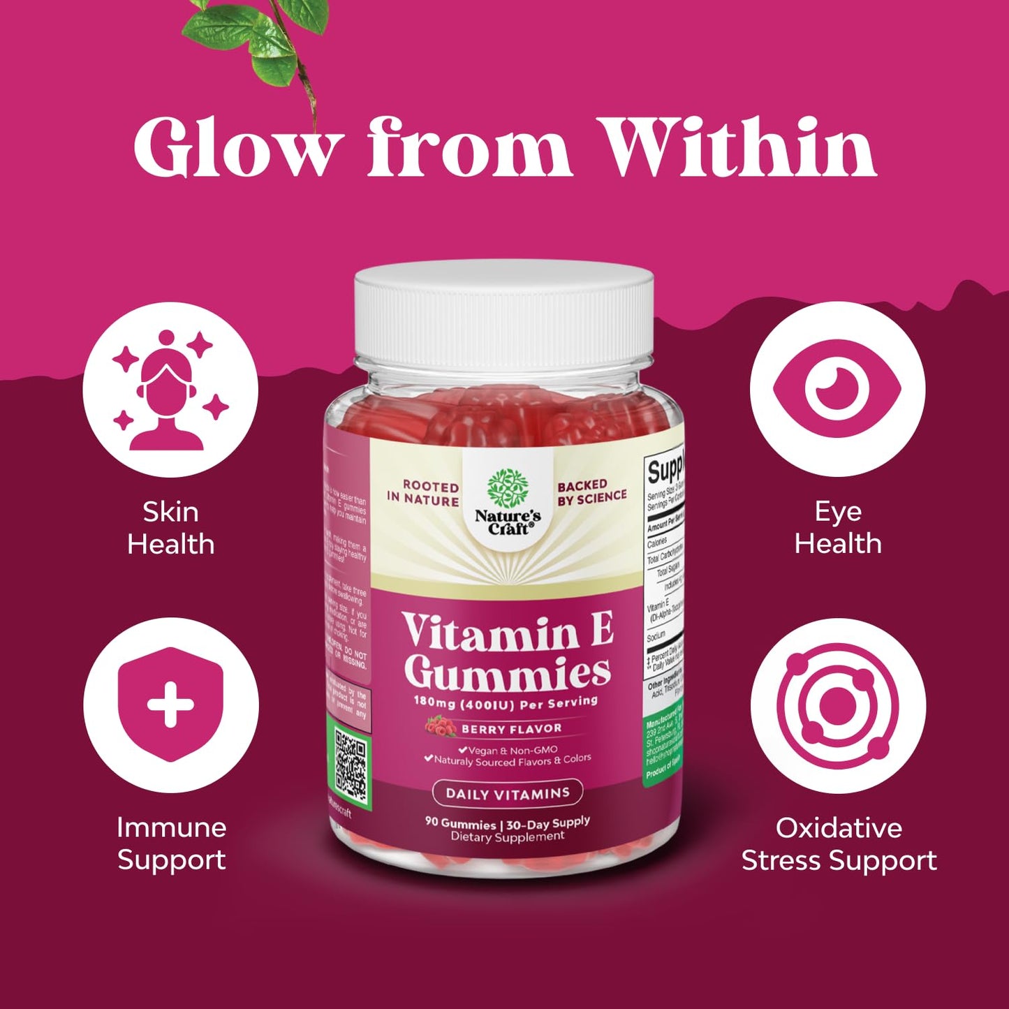 Non GMO gelatin free plant based pectin gummies for daily antioxidant defense