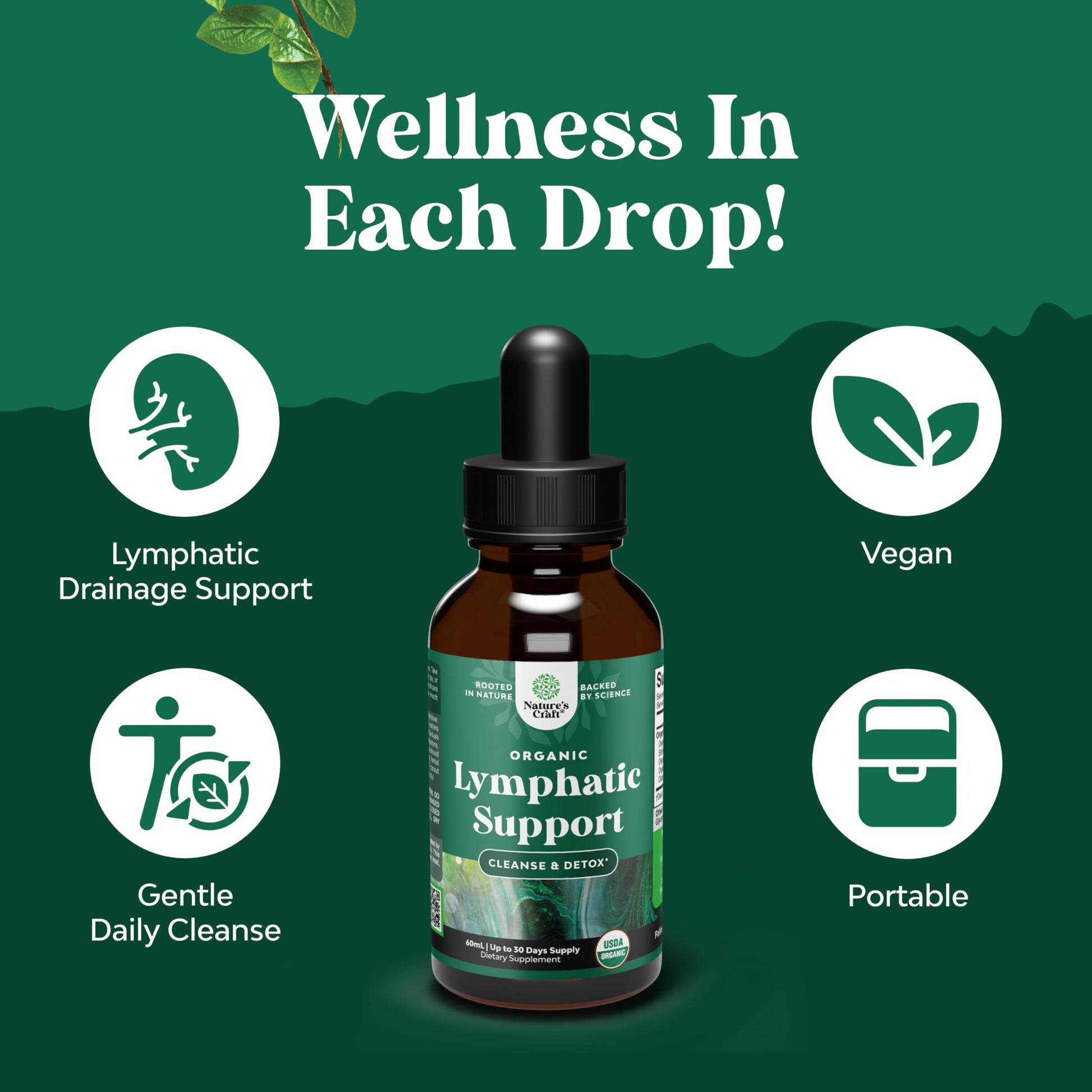 Natures Craft immune support drops 2 fluid ounce bottle