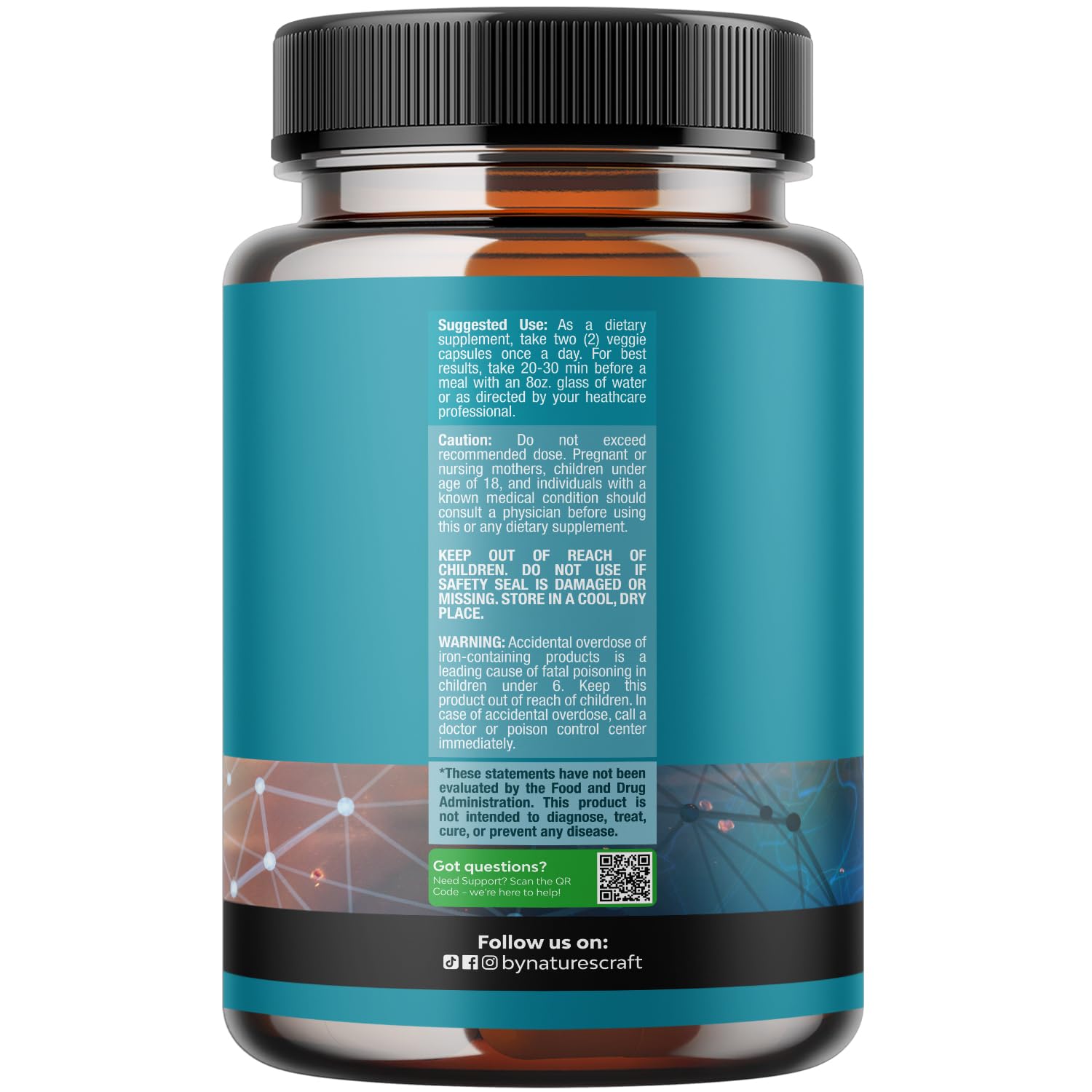 Natures Craft nootropic brain booster supplement capsules for mental clarity