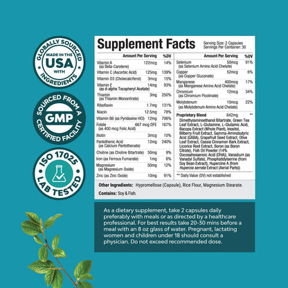 Premium USA imported nootropic capsules for focus and cognitive enhancement