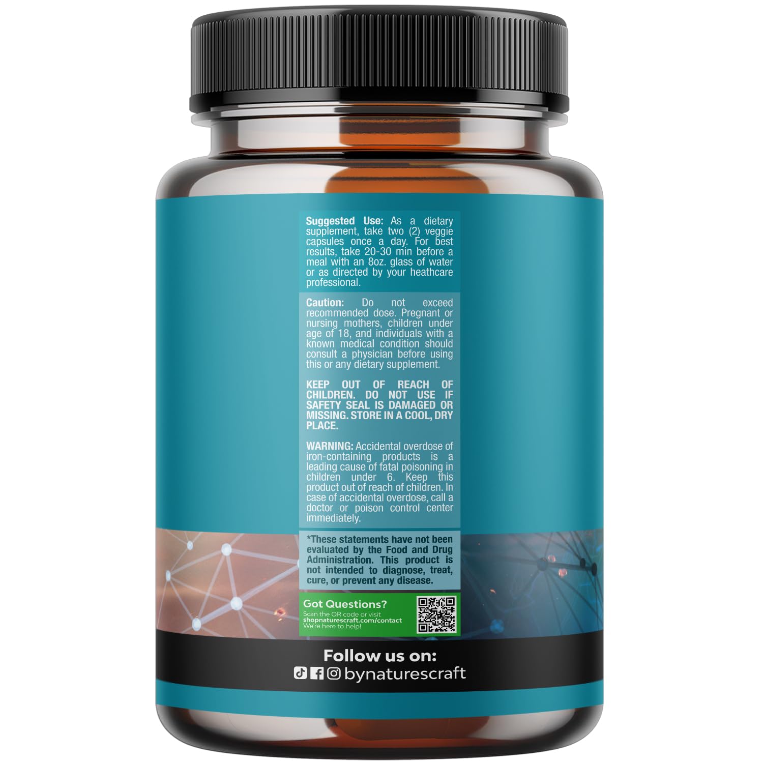 Natures Craft cognitive complex for mind vitality supplement facts label