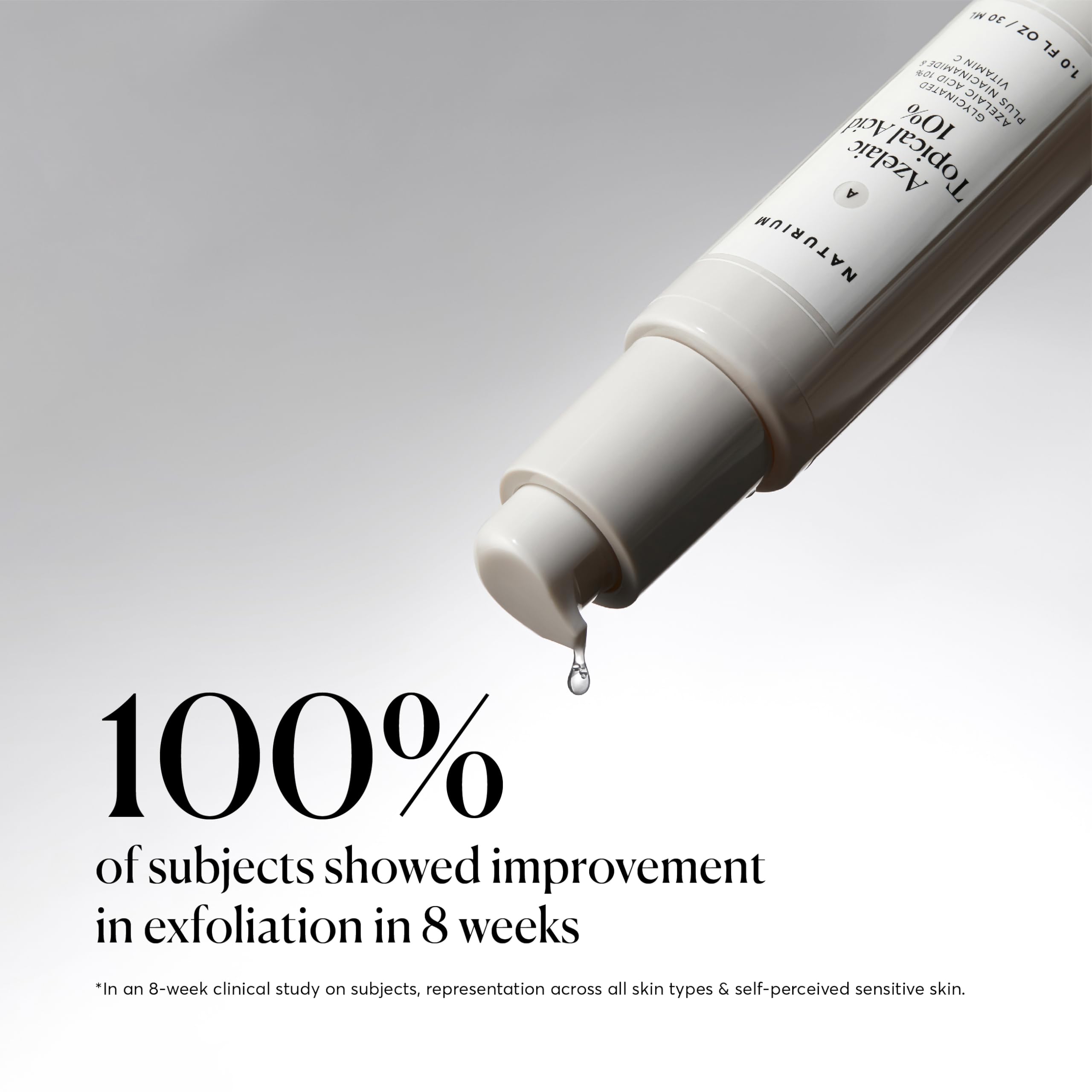 Texture view of Naturium azelaic topical acid serum on skin