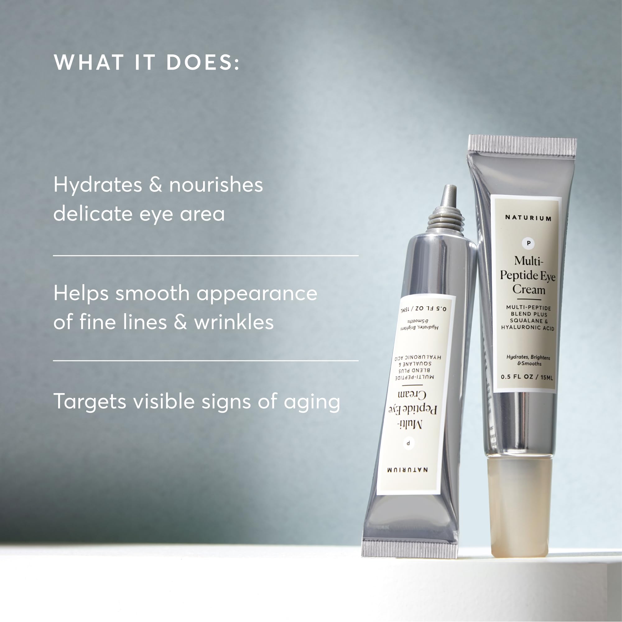 Naturium anti-aging eye cream tube with its protective cap removed.