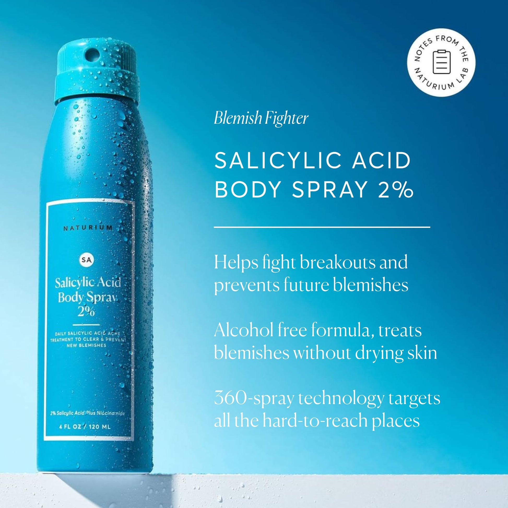 Textured close up shot of the clear alcohol free liquid formula of the Naturium salicylic acid treatment