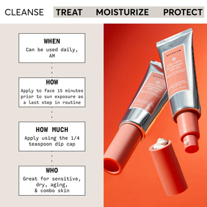 Naturium Dew-Glow SPF 50 moisturizer tube texture demonstration