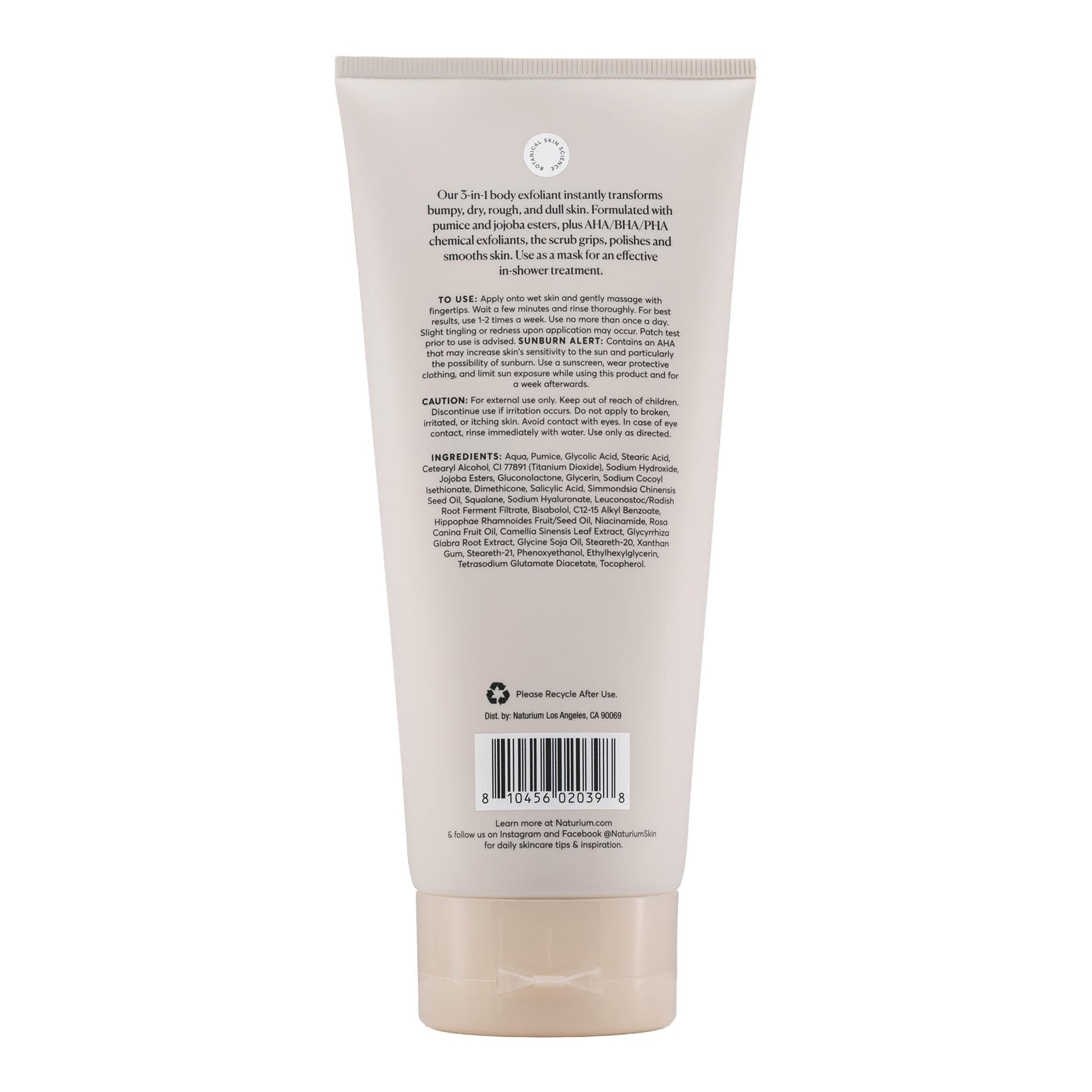 Naturium multi acid bump eraser shower exfoliator creamy texture with pumice particles
