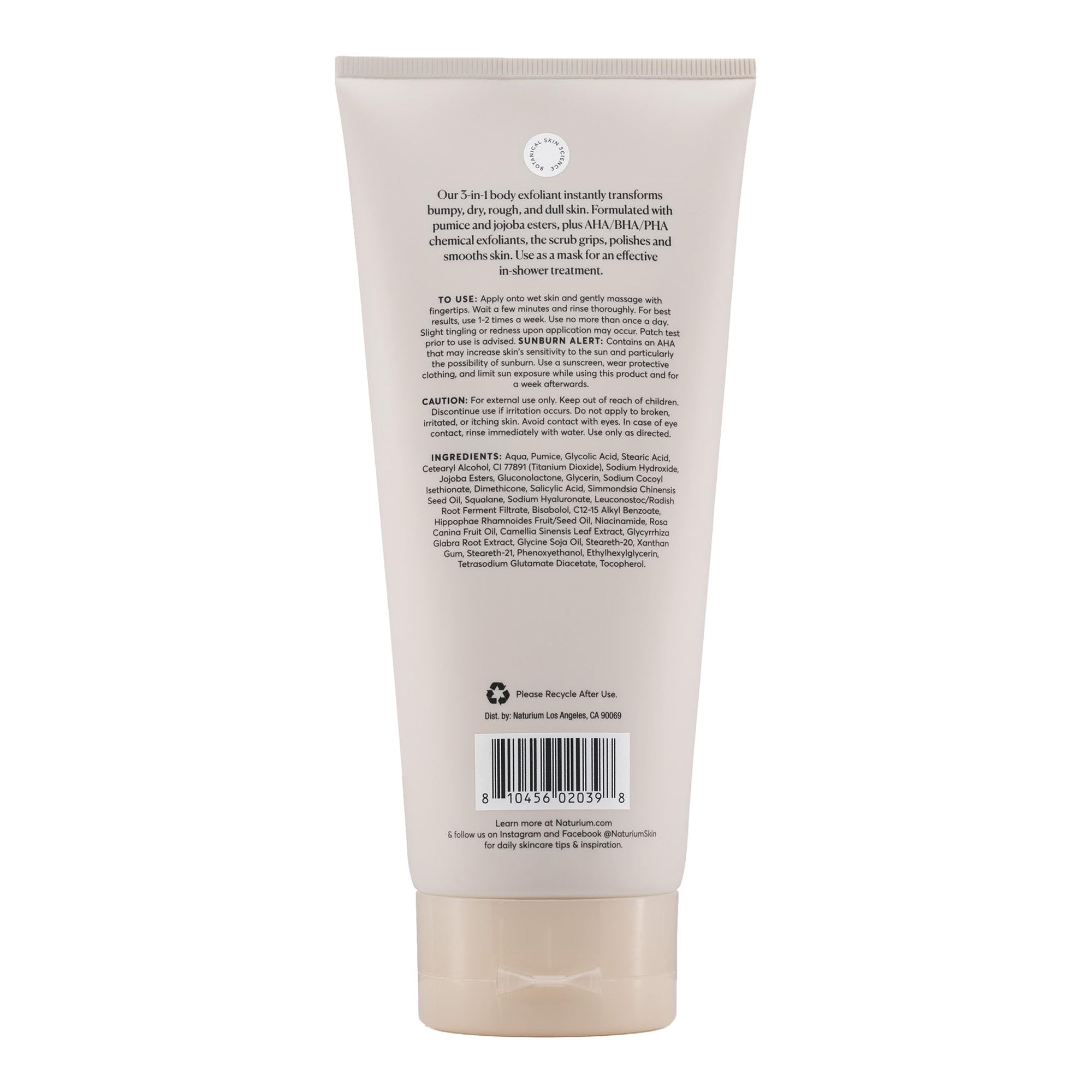 Naturium multi acid bump eraser shower exfoliator creamy texture with pumice particles