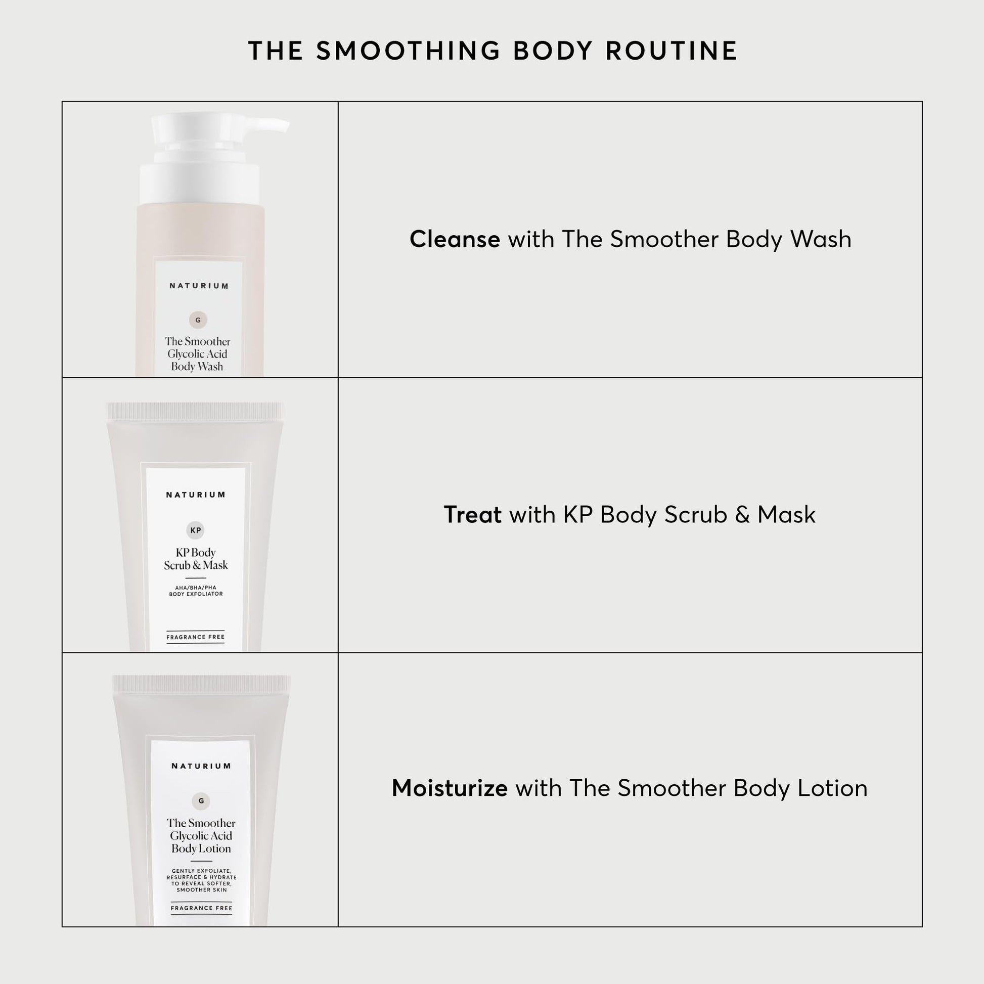 Naturium chemical and physical body scrub being squeezed from the eight ounce tube