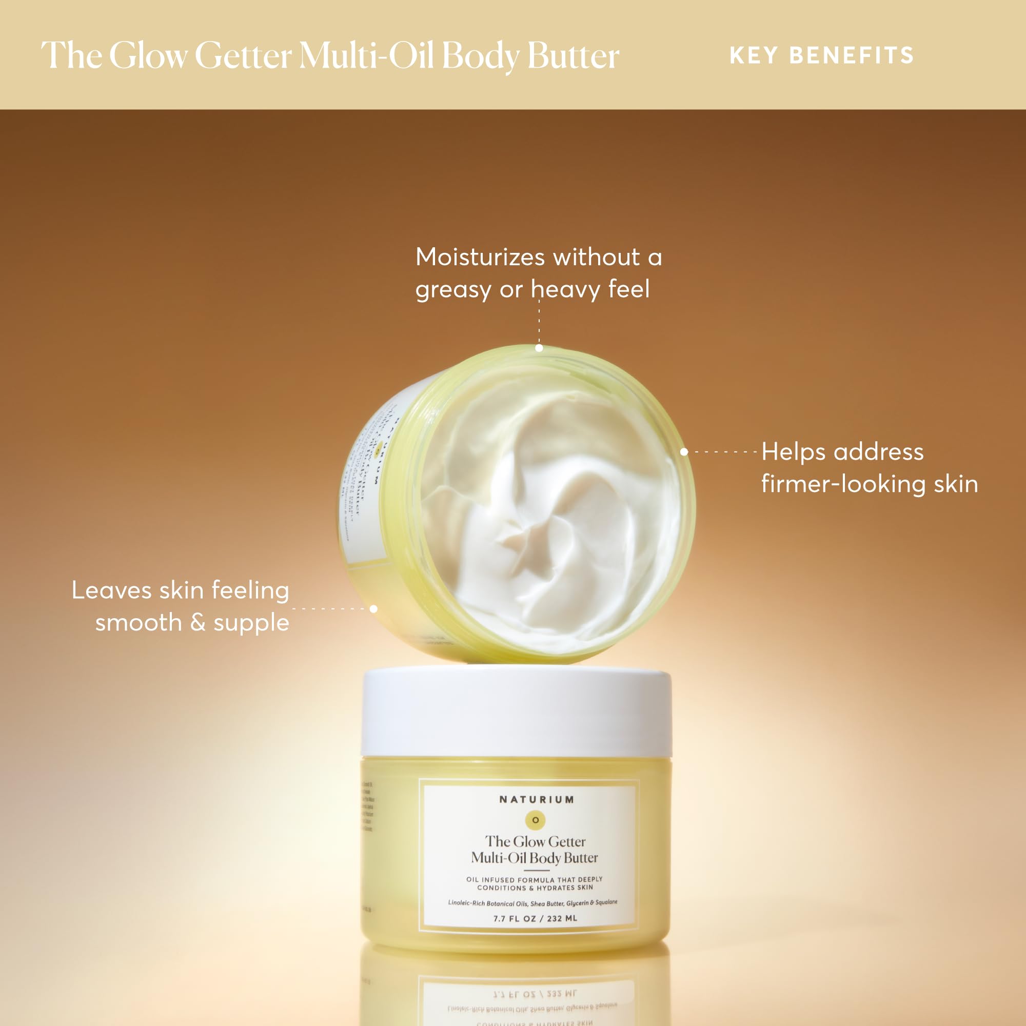 Texture of Naturium whipped body butter showing smooth consistency