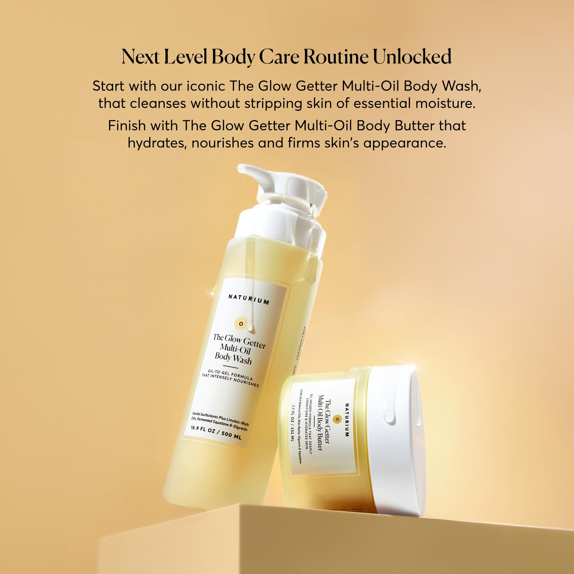 Applying Naturium Glow Getter butter to dry skin