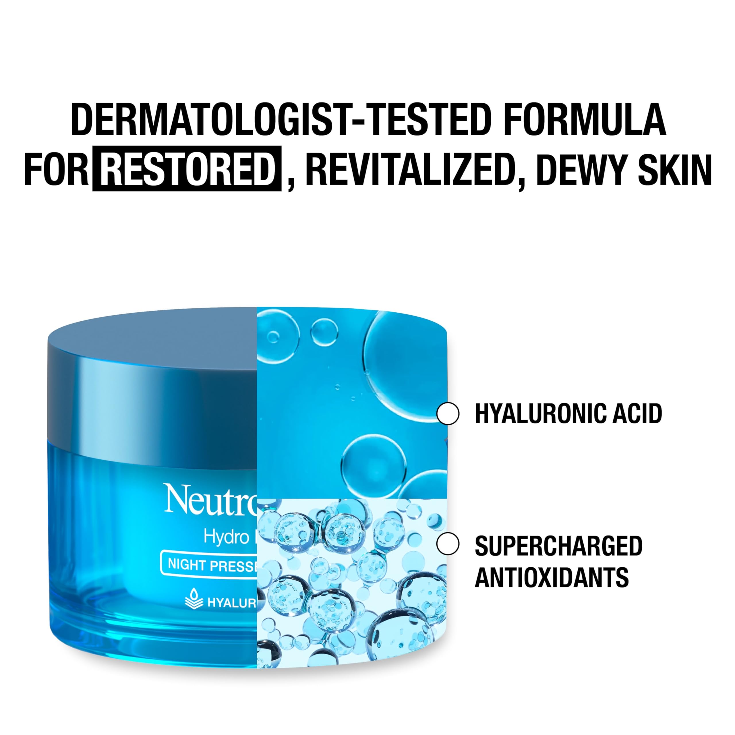 Neutrogena Hydro Boost Night Serum label and size details