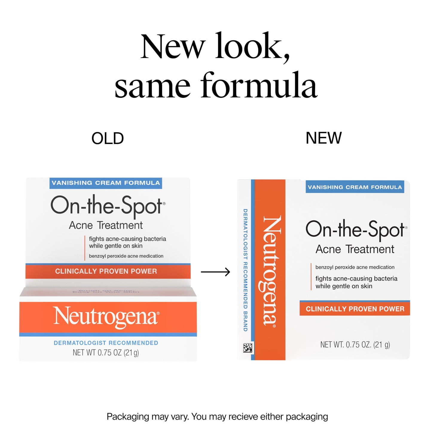 Close-up of the 0.75 ounce tube of Neutrogena gentle face blemish medicine.