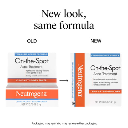 Close-up of the 0.75 ounce tube of Neutrogena gentle face blemish medicine.