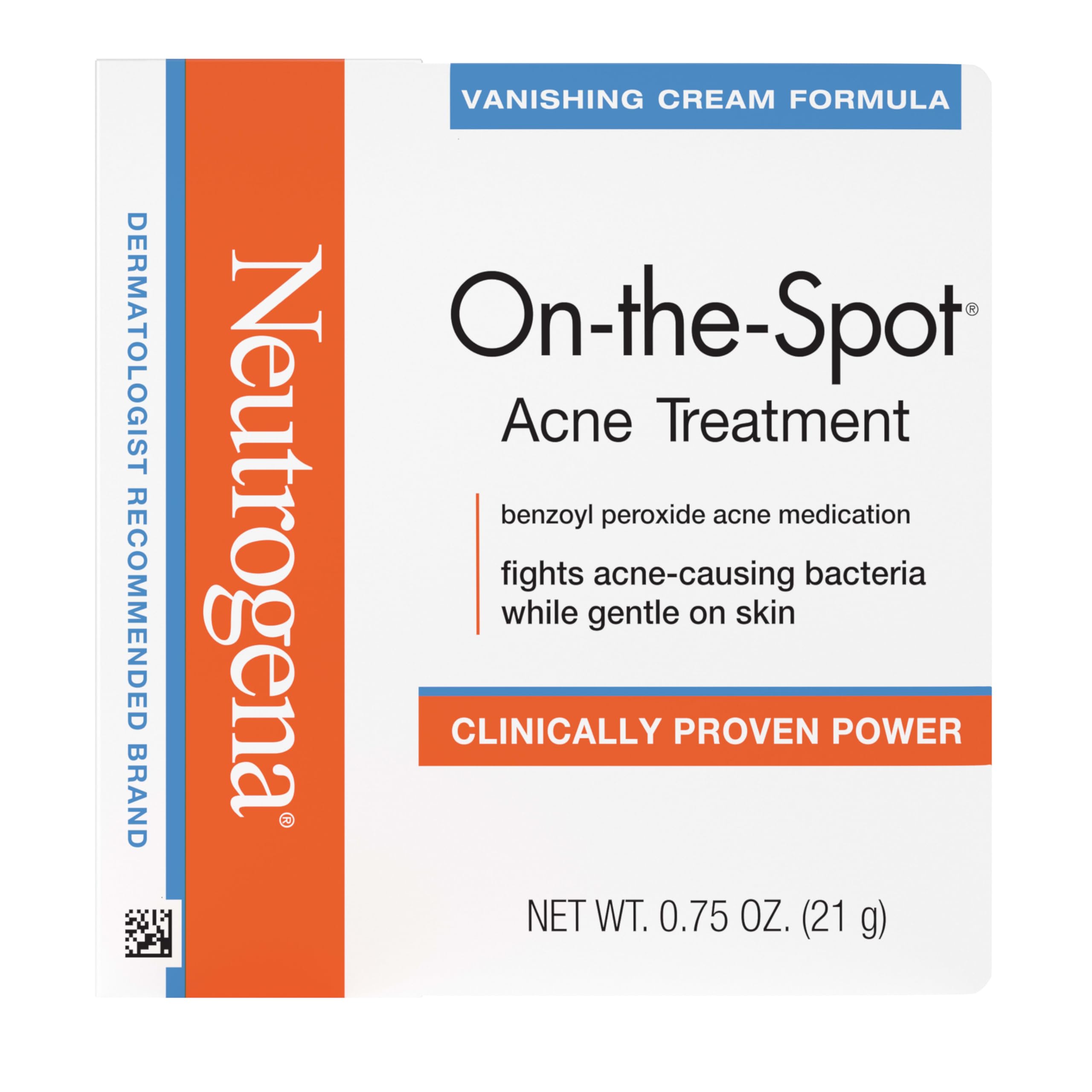 Neutrogena vanishing formula acne spot treatment cream applied as a thin layer.