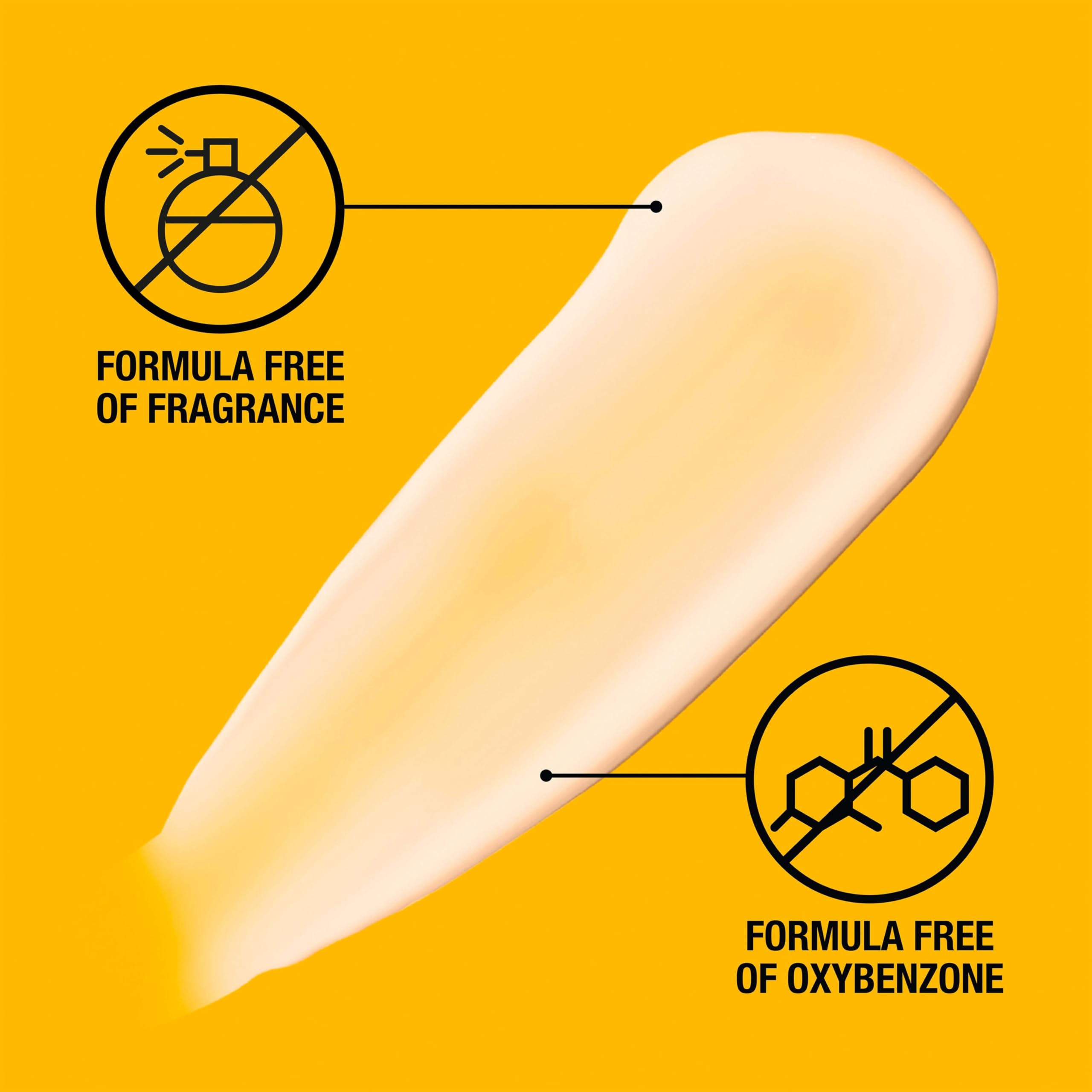 Clear invisible application of the oil free non comedogenic face sunscreen on a patch of skin