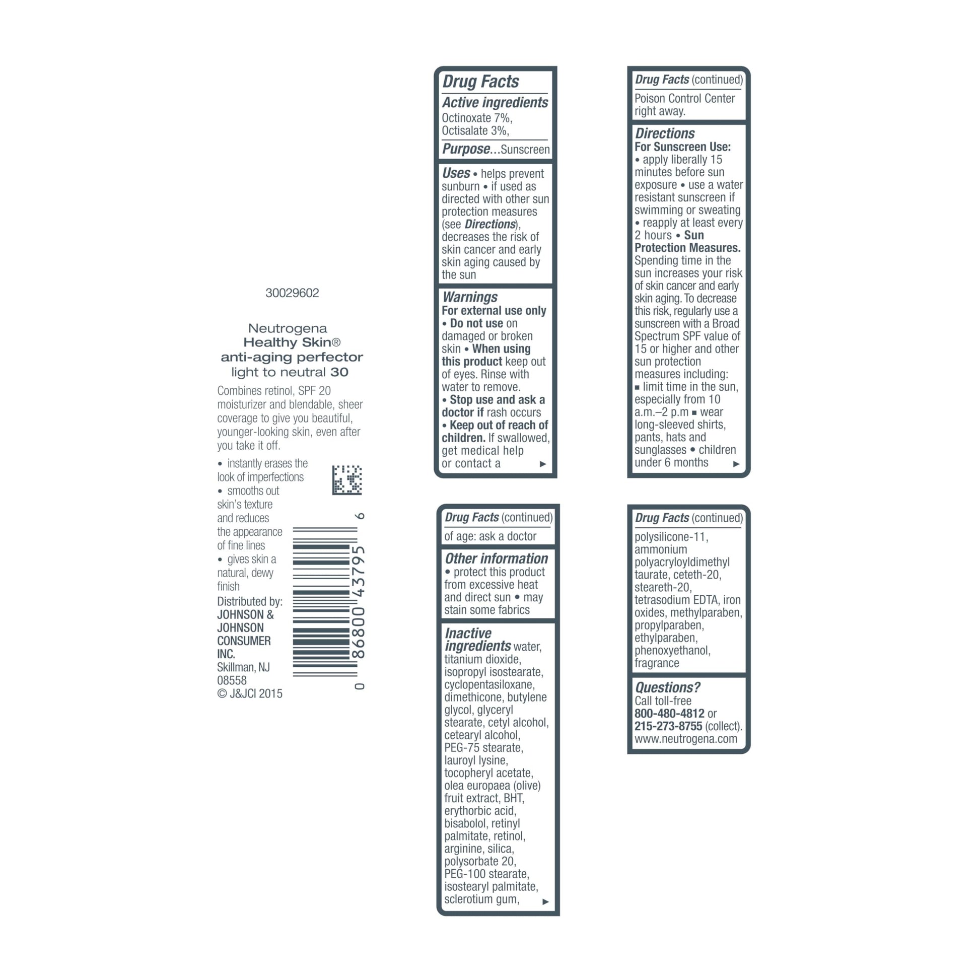 Neutrogena imported cosmetics brand formula featuring titanium dioxide sun protection