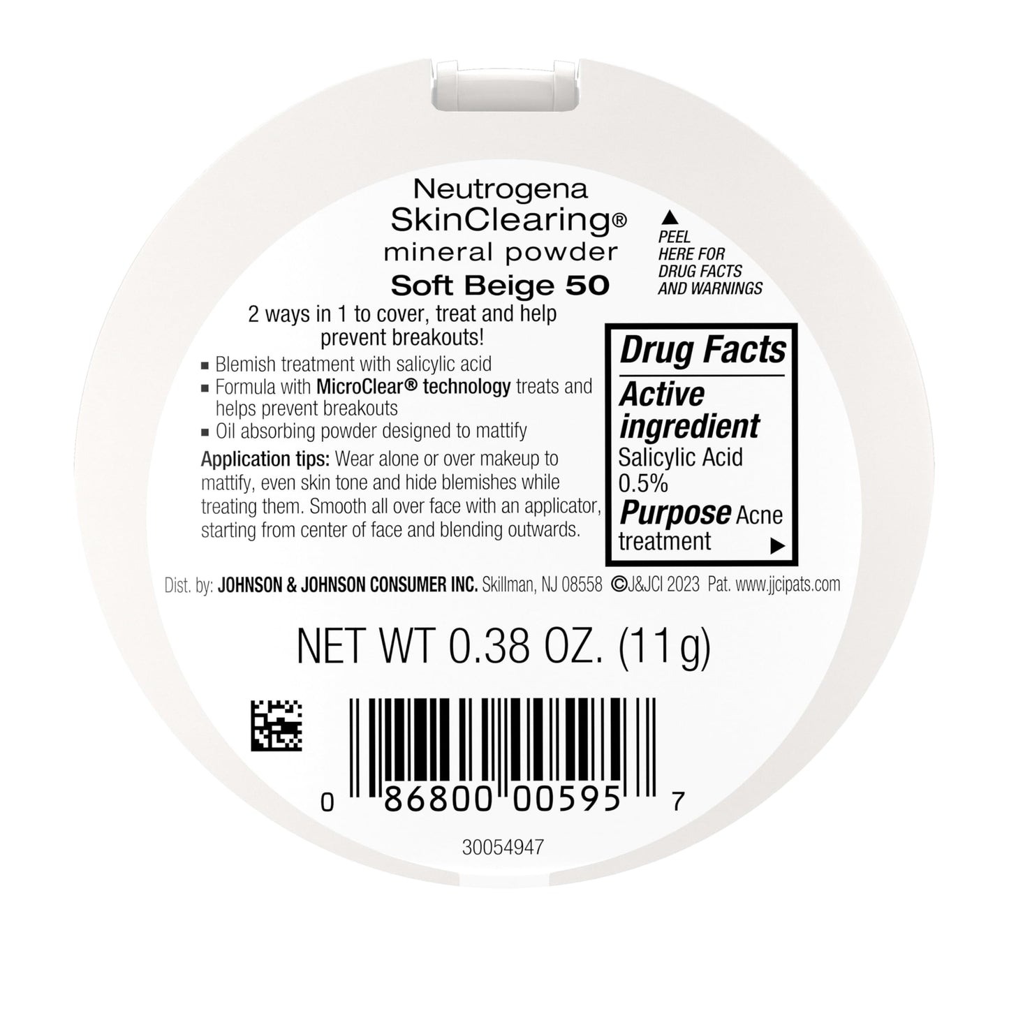 Neutrogena non comedogenic mineral makeup compact for acne treatment
