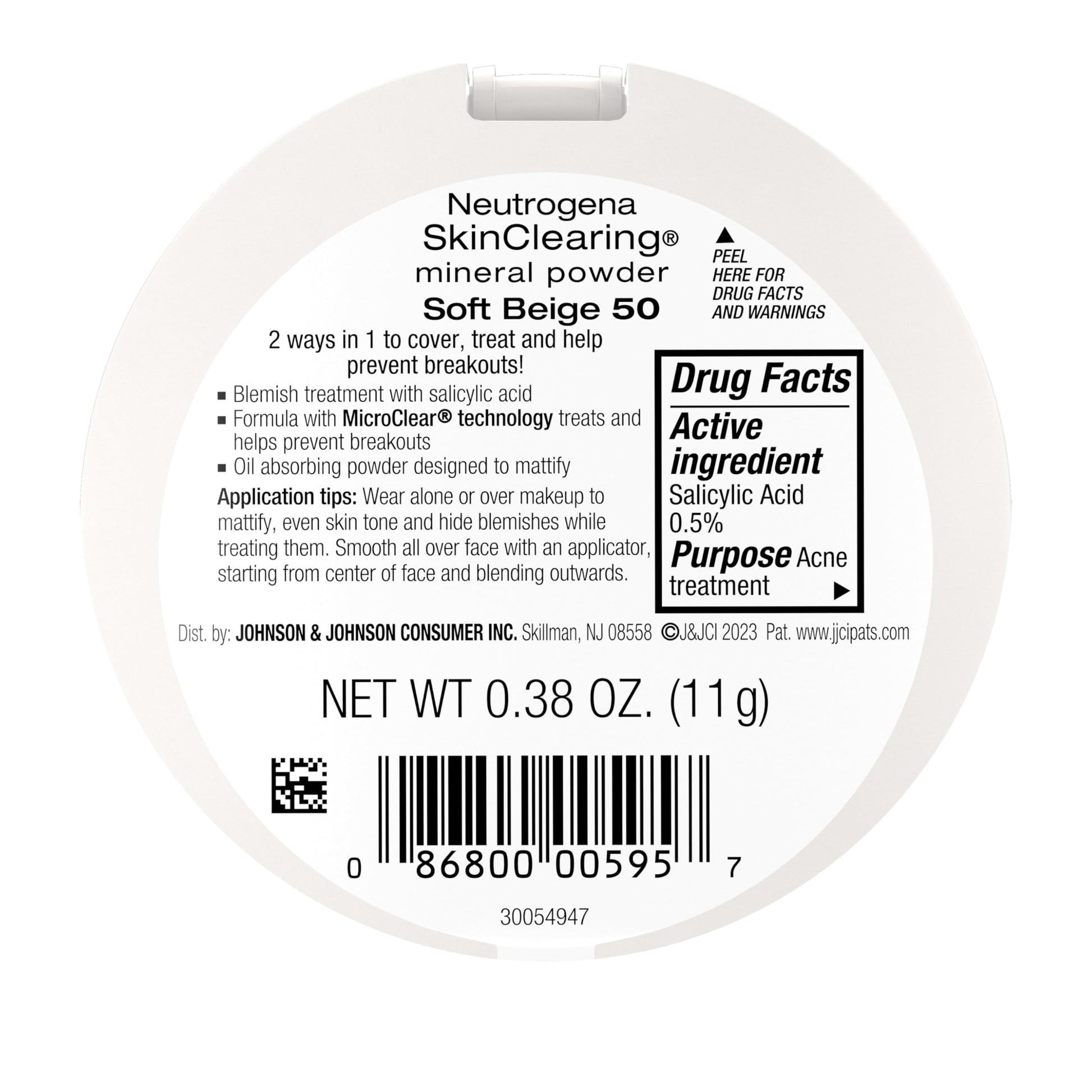 Neutrogena non comedogenic mineral makeup compact for acne treatment