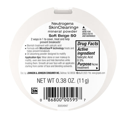Neutrogena non comedogenic mineral makeup compact for acne treatment