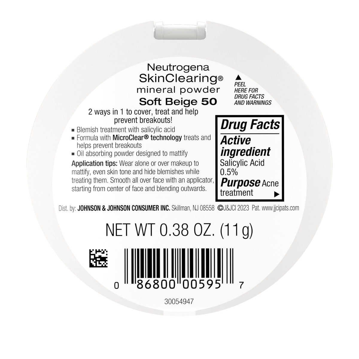 Neutrogena acne treatment powder packaging and exterior layout