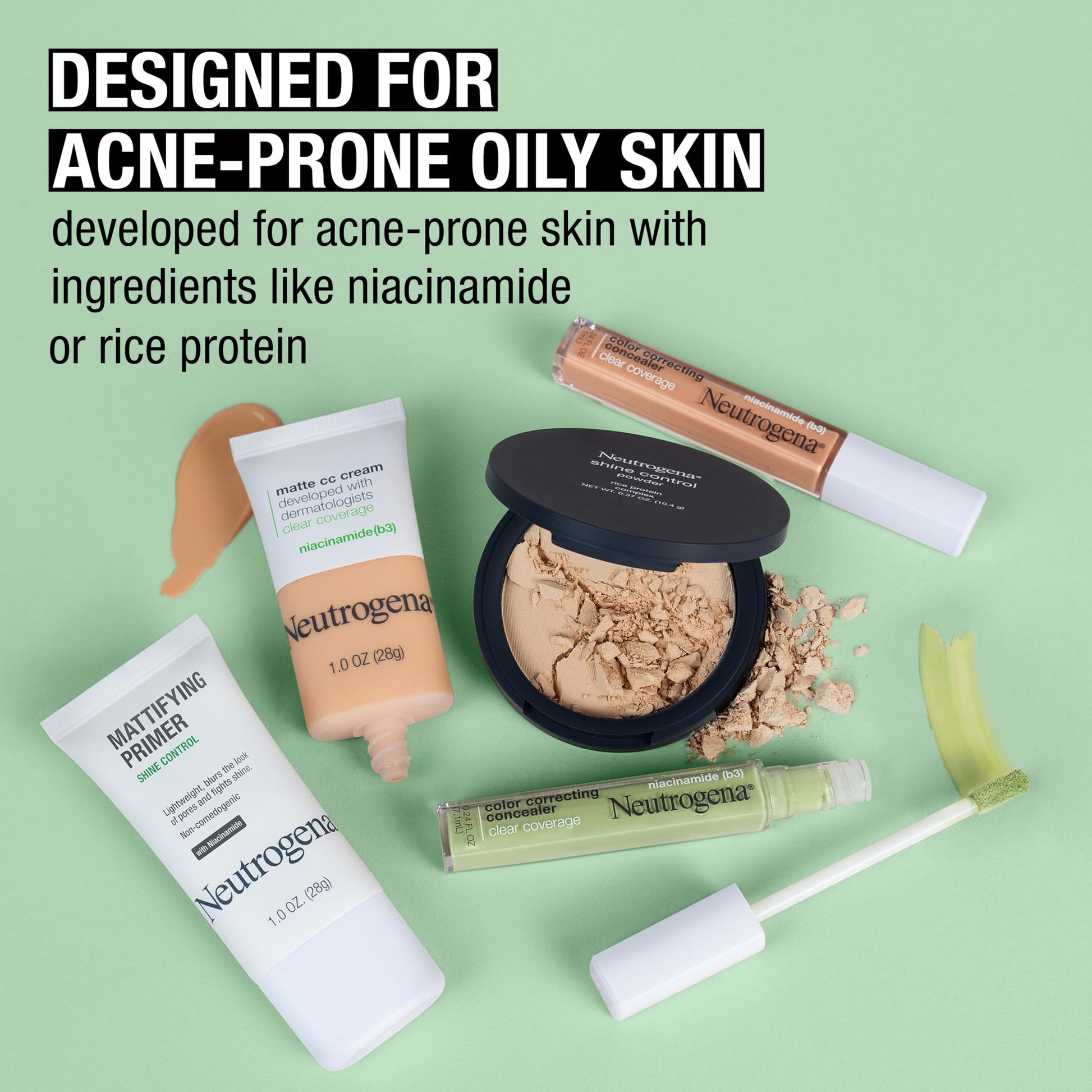 Application of Neutrogena mattifying primer on skin