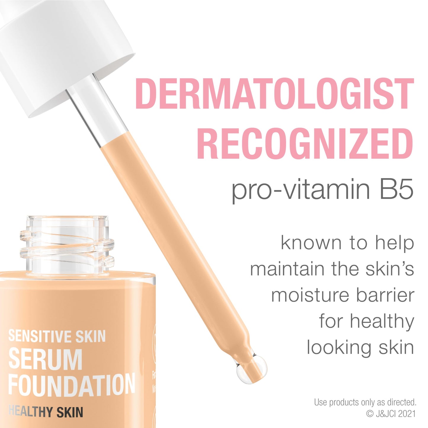 Close up view of Neutrogena Healthy Skin Foundation glass bottle
