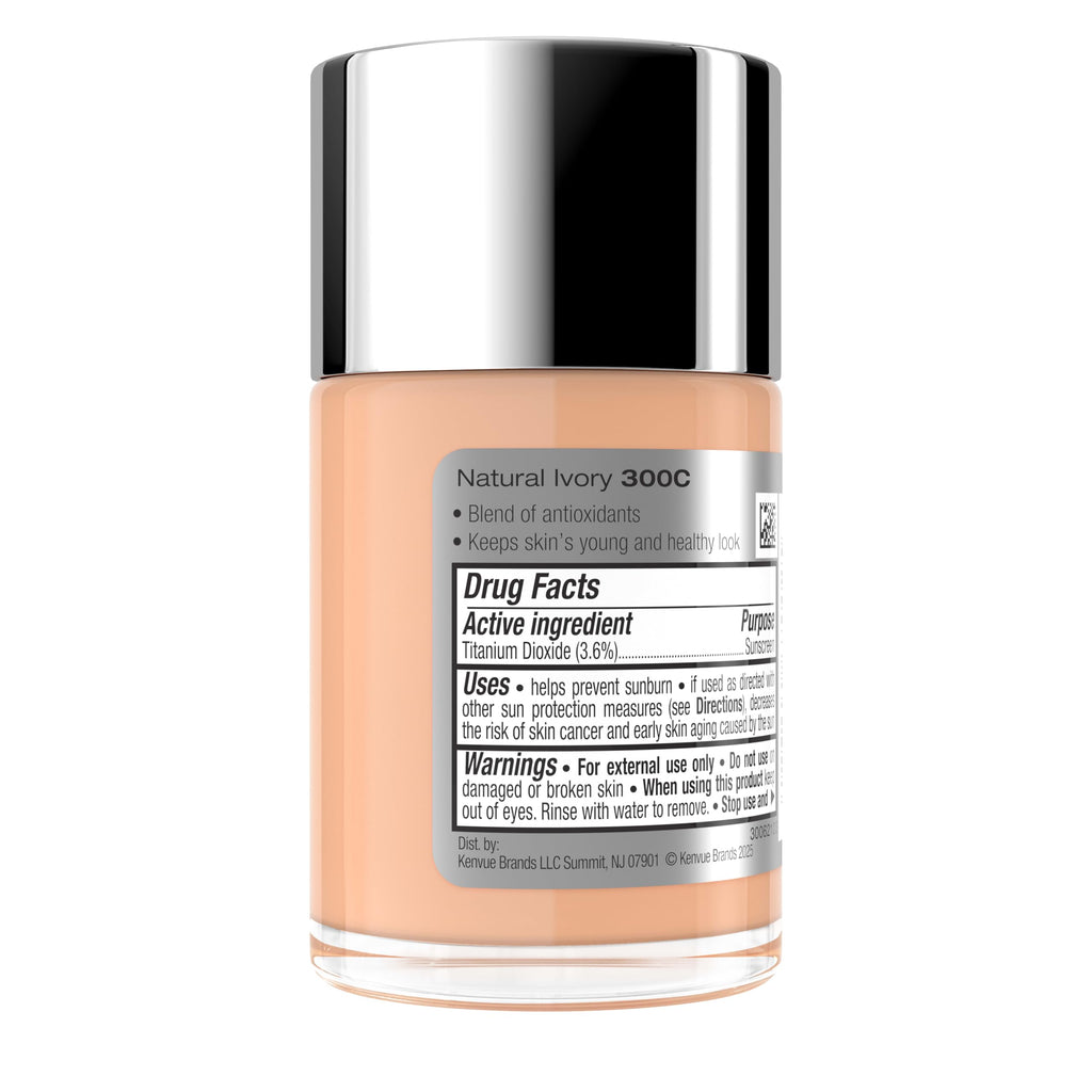 Texture swatch of Neutrogena liquid makeup foundation on skin
