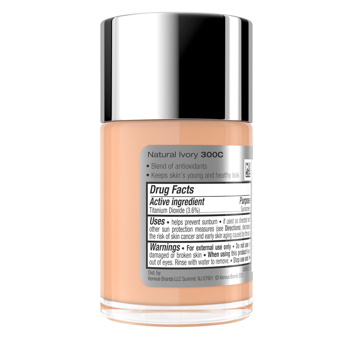 Texture swatch of Neutrogena liquid makeup foundation on skin